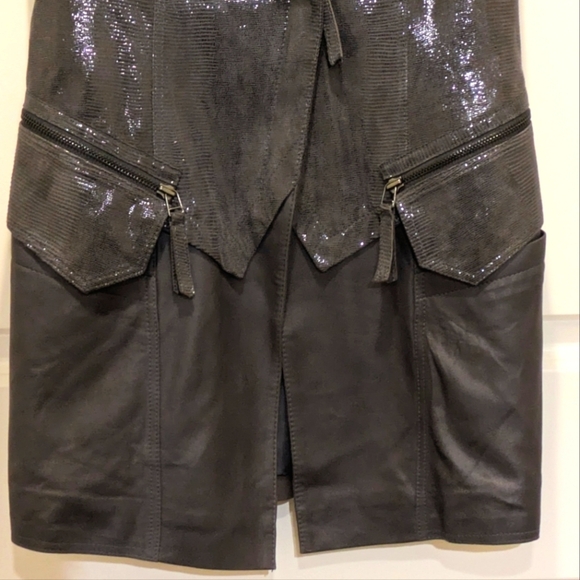 EUC A+G Basic S Dark Grey Genuine Leather Moto Vest - SEE SIZE NOTES - Picture 5 of 12